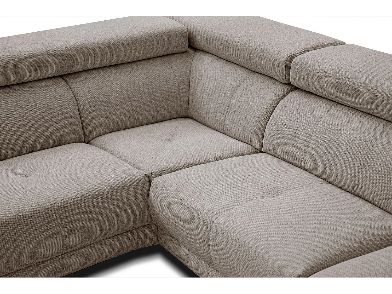 MORELLO Ecksofa 5-Sitzer links mit verstellbare Kopfstützen, taupe