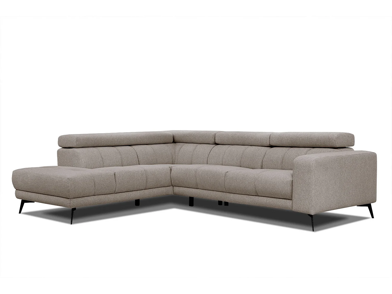 MORELLO Ecksofa 5-Sitzer links mit verstellbare Kopfstützen, taupe