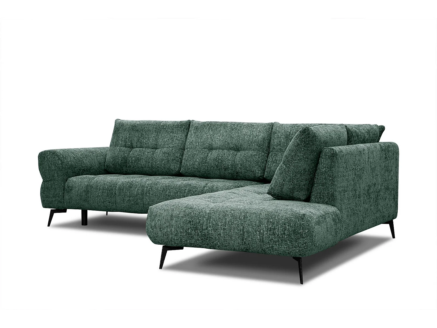 SALVINI Ecksofa 5-Sitzer rechts, smaragdgrün