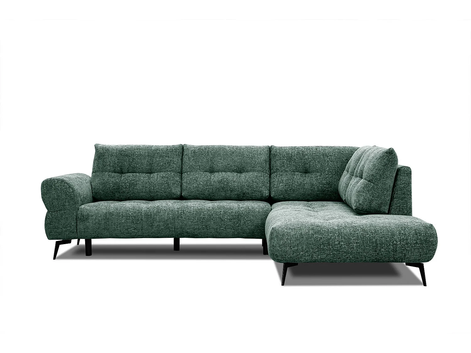 SALVINI Ecksofa 5-Sitzer rechts, smaragdgrün