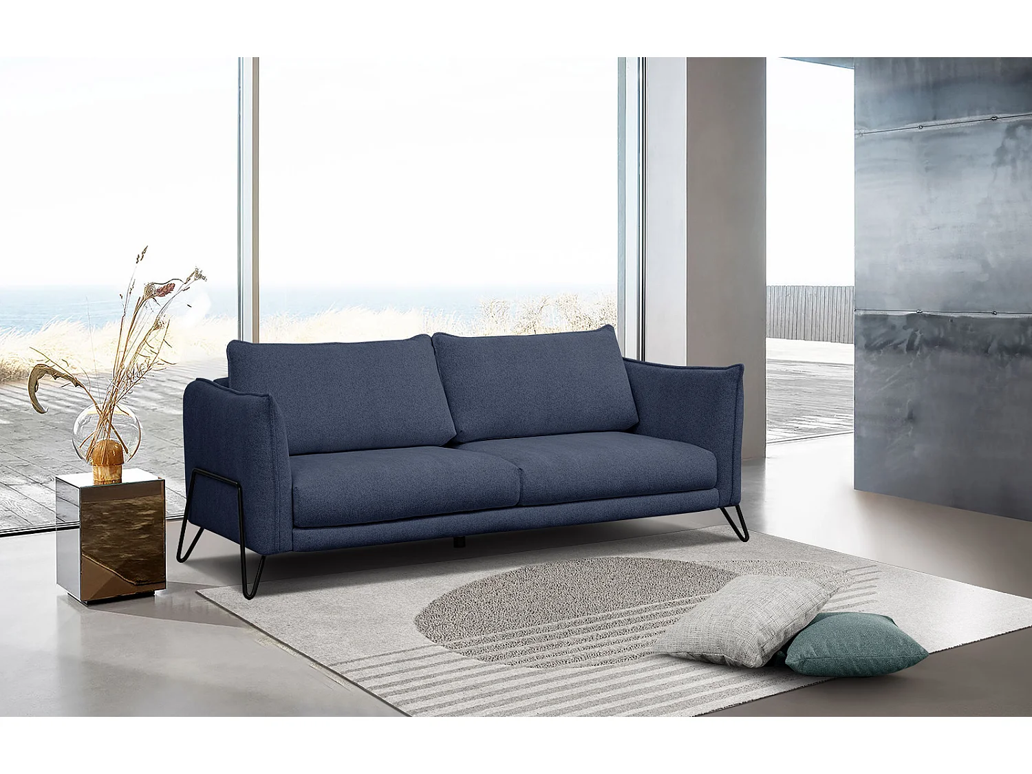 HOSTEN Sofa 3-Sitzer, dunkelblau