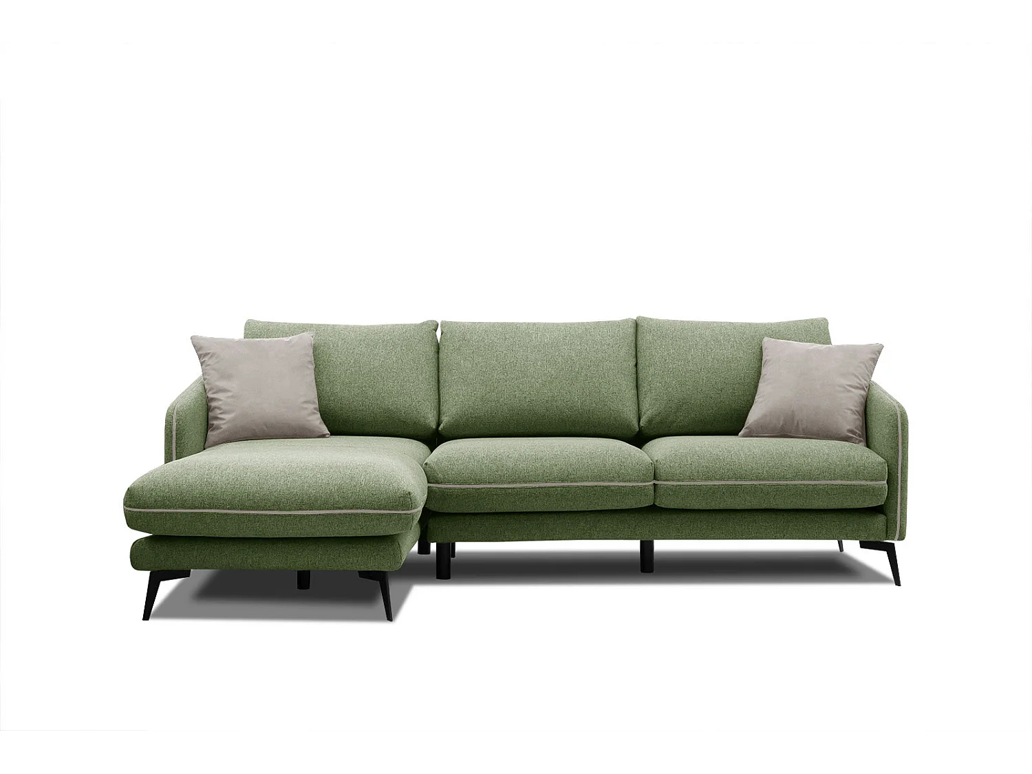 SOGEL Ecksofa 4-Sitzer links, olive