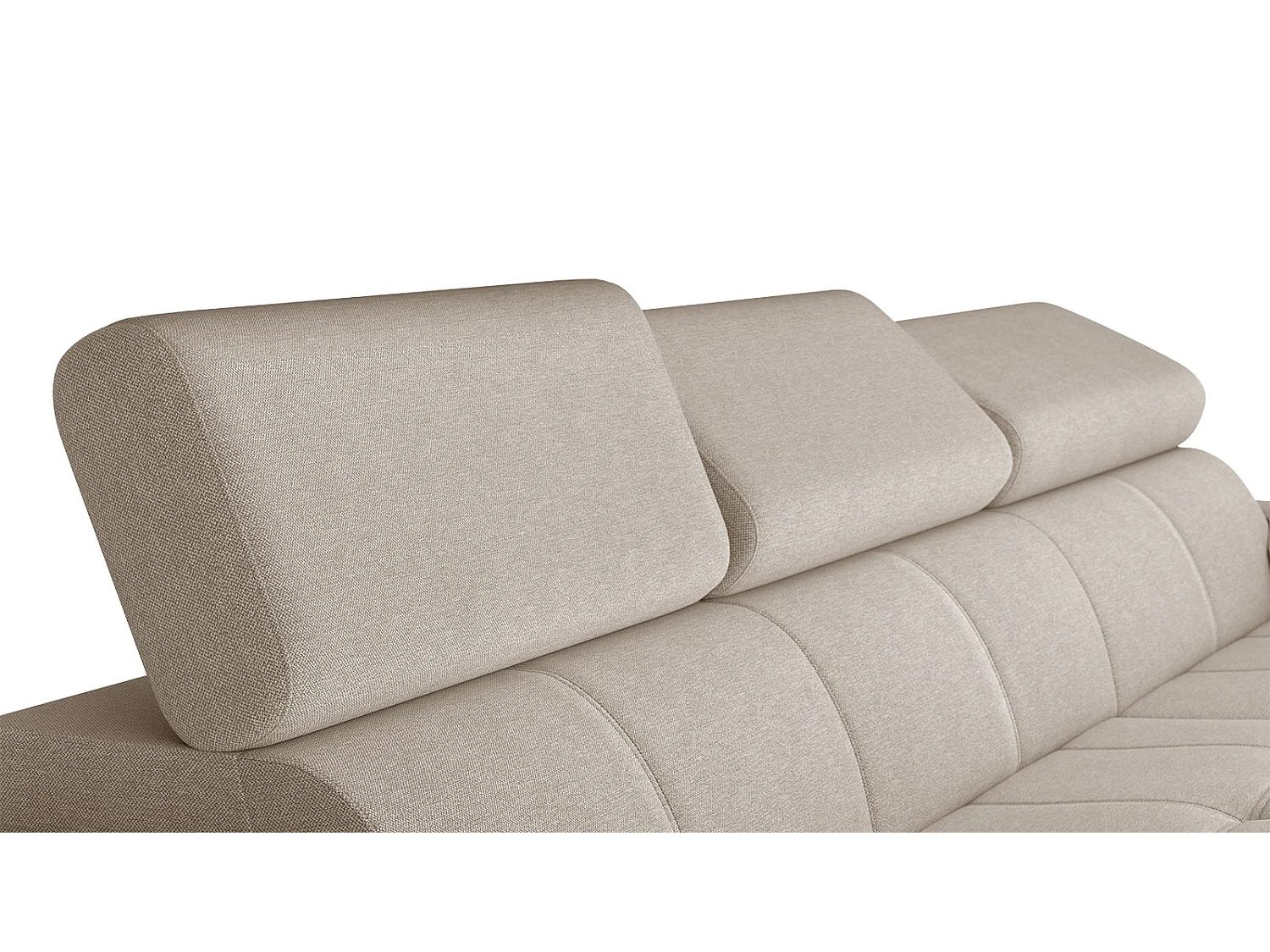 TAUNUS Ecksofa 4-Sitzer rechts mit verstellbare Kopfstützen, beige