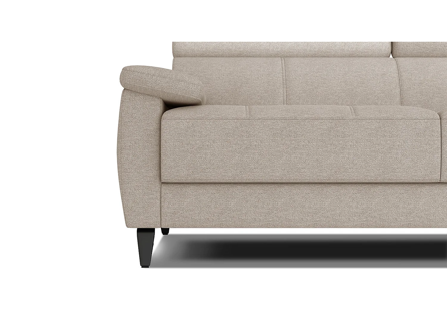 TAUNUS Ecksofa 4-Sitzer rechts mit verstellbare Kopfstützen, beige