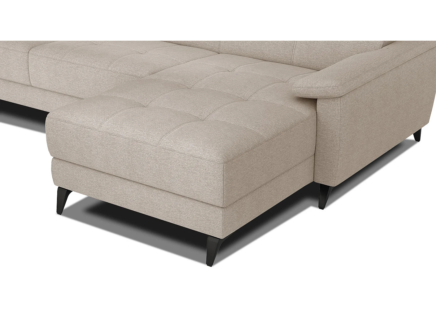 TAUNUS Ecksofa 4-Sitzer rechts mit verstellbare Kopfstützen, beige