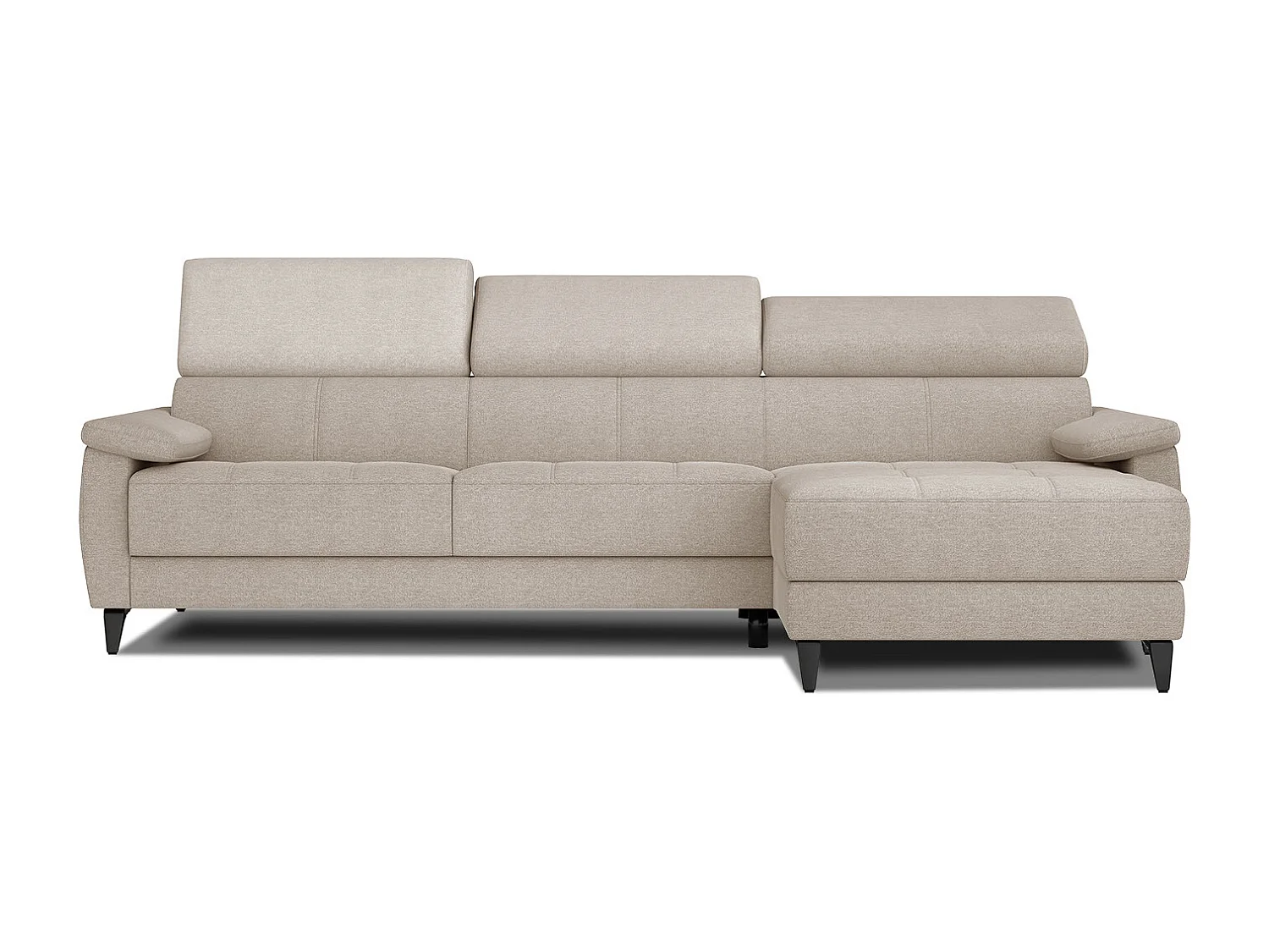 TAUNUS Ecksofa 4-Sitzer rechts mit verstellbare Kopfstützen, beige