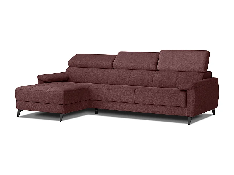 TAUNUS Ecksofa 4-Sitzer links mit verstellbare Kopfstützen, bordeaux