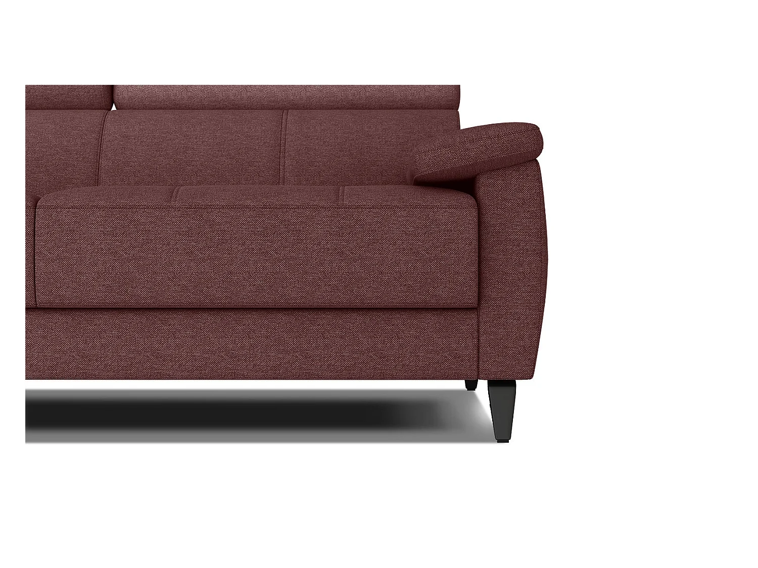 TAUNUS Ecksofa 4-Sitzer links mit verstellbare Kopfstützen, bordeaux