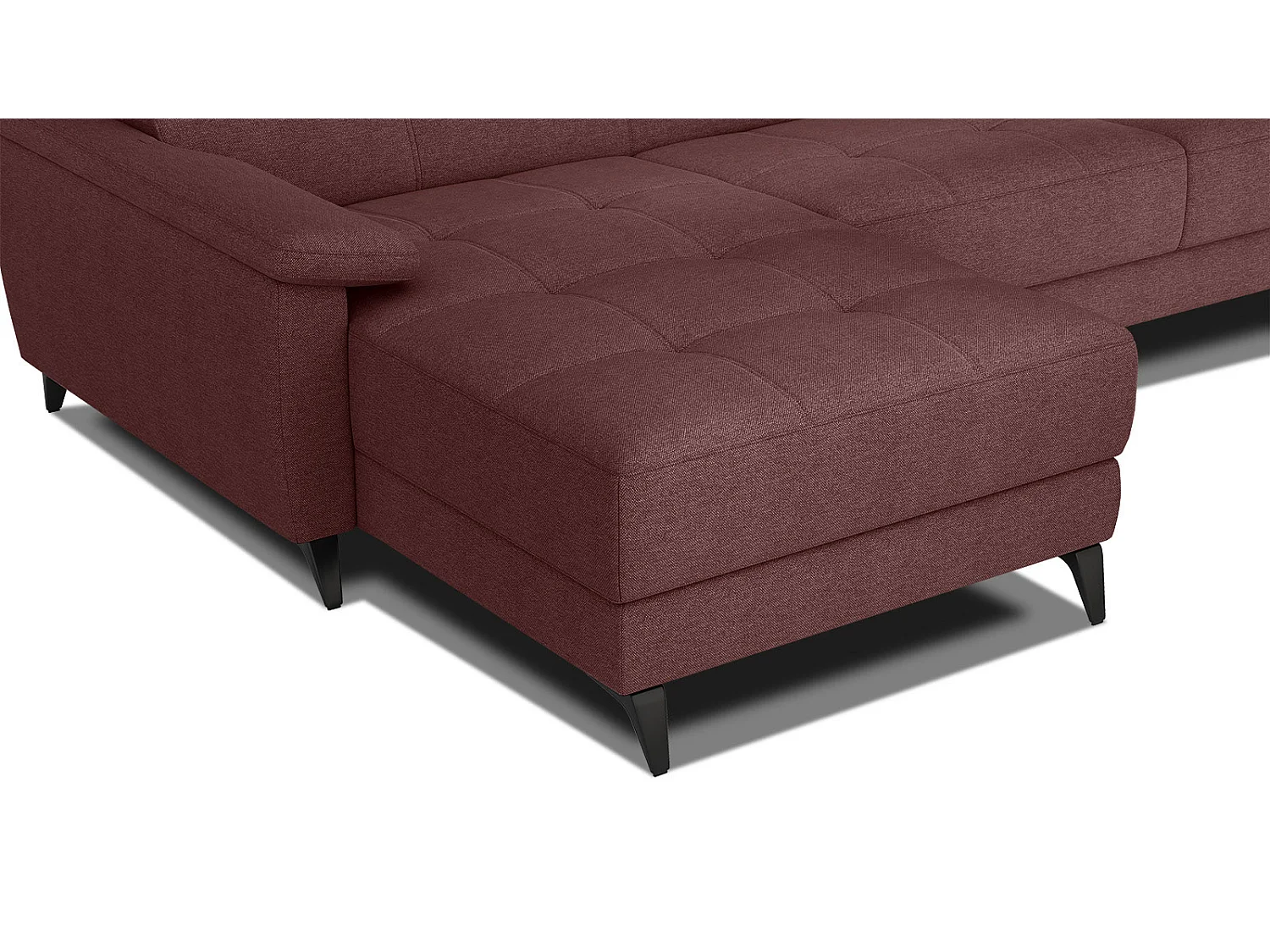 TAUNUS Ecksofa 4-Sitzer links mit verstellbare Kopfstützen, bordeaux