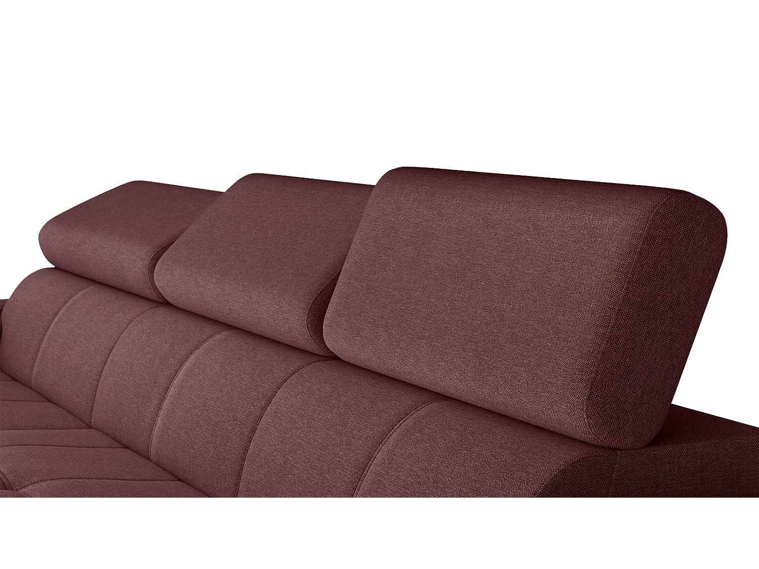 TAUNUS Ecksofa 4-Sitzer links mit verstellbare Kopfstützen, bordeaux