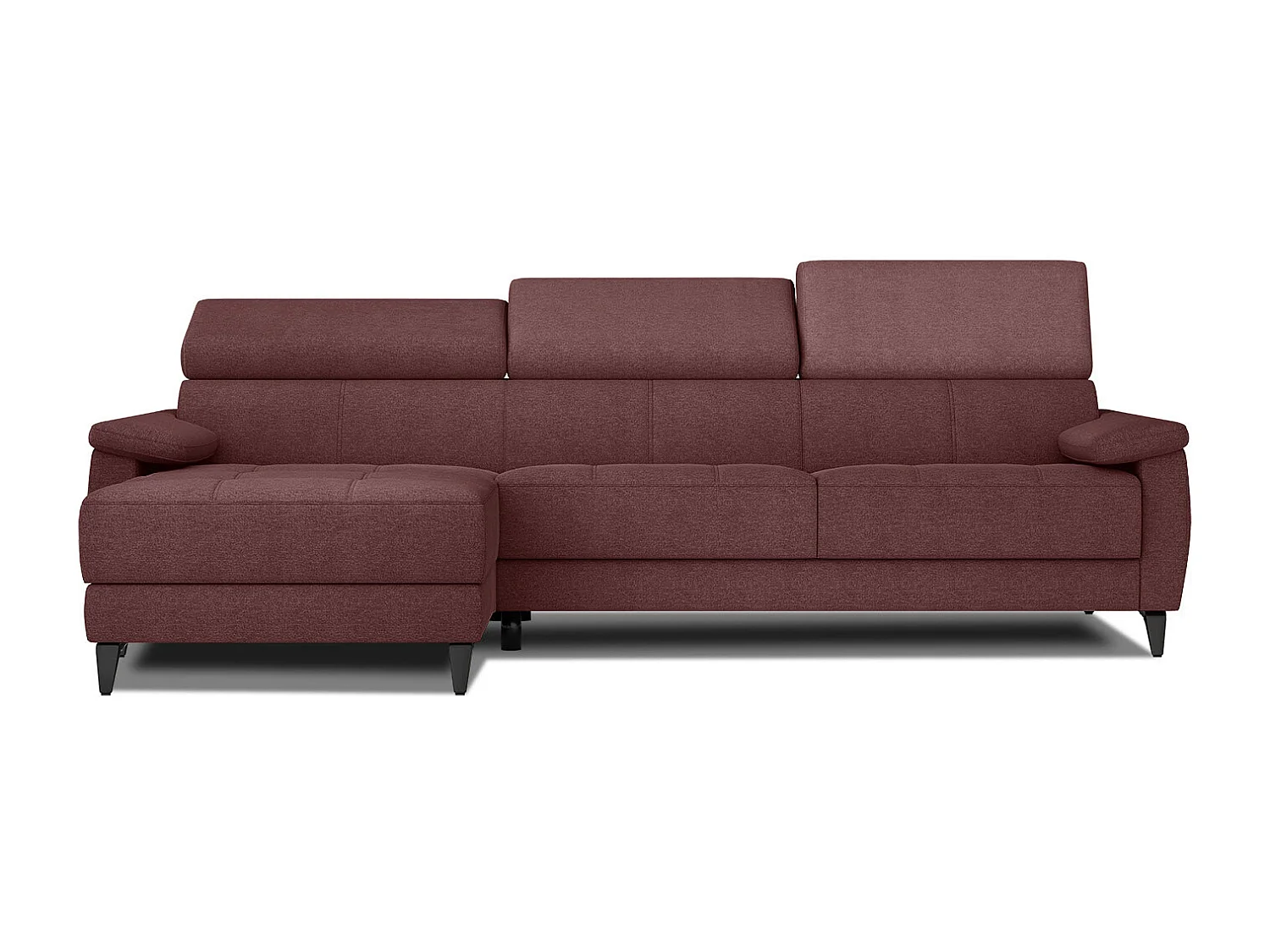 TAUNUS Ecksofa 4-Sitzer links mit verstellbare Kopfstützen, bordeaux