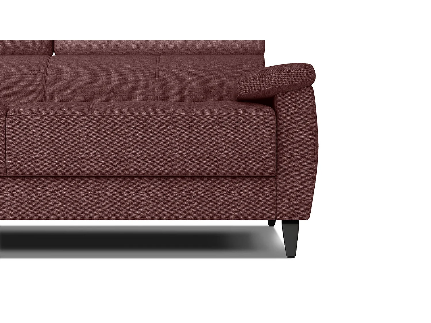 TAUNUS Ecksofa 4-Sitzer links mit verstellbare Kopfstützen, bordeaux