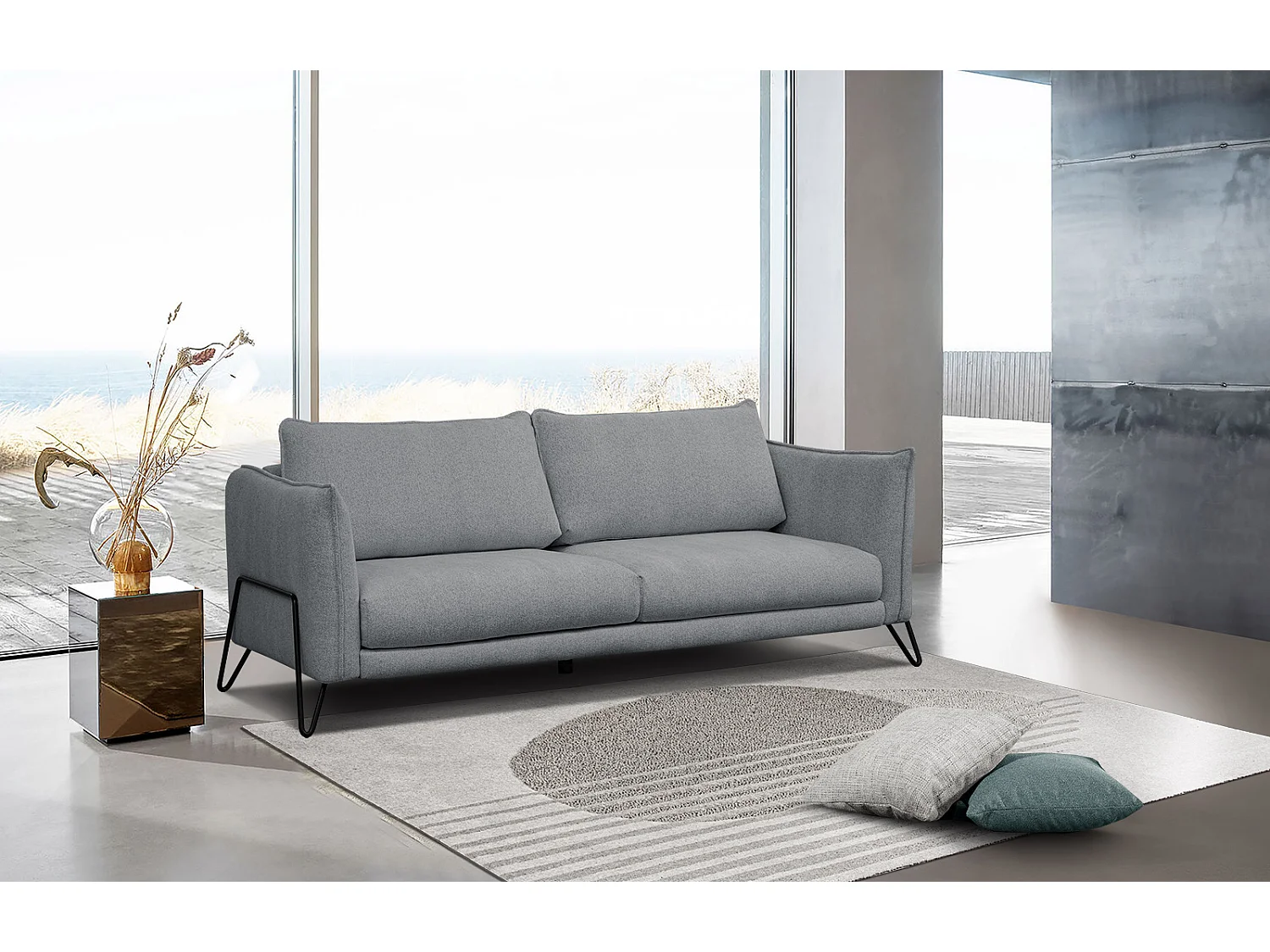 HOSTEN Sofa 3-Sitzer, grau