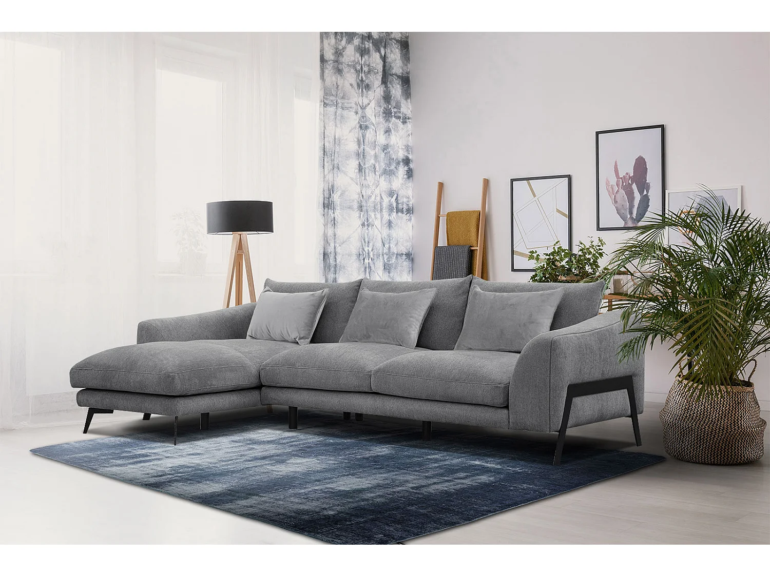 WINTER Ecksofa 4-Sitzer links, grau