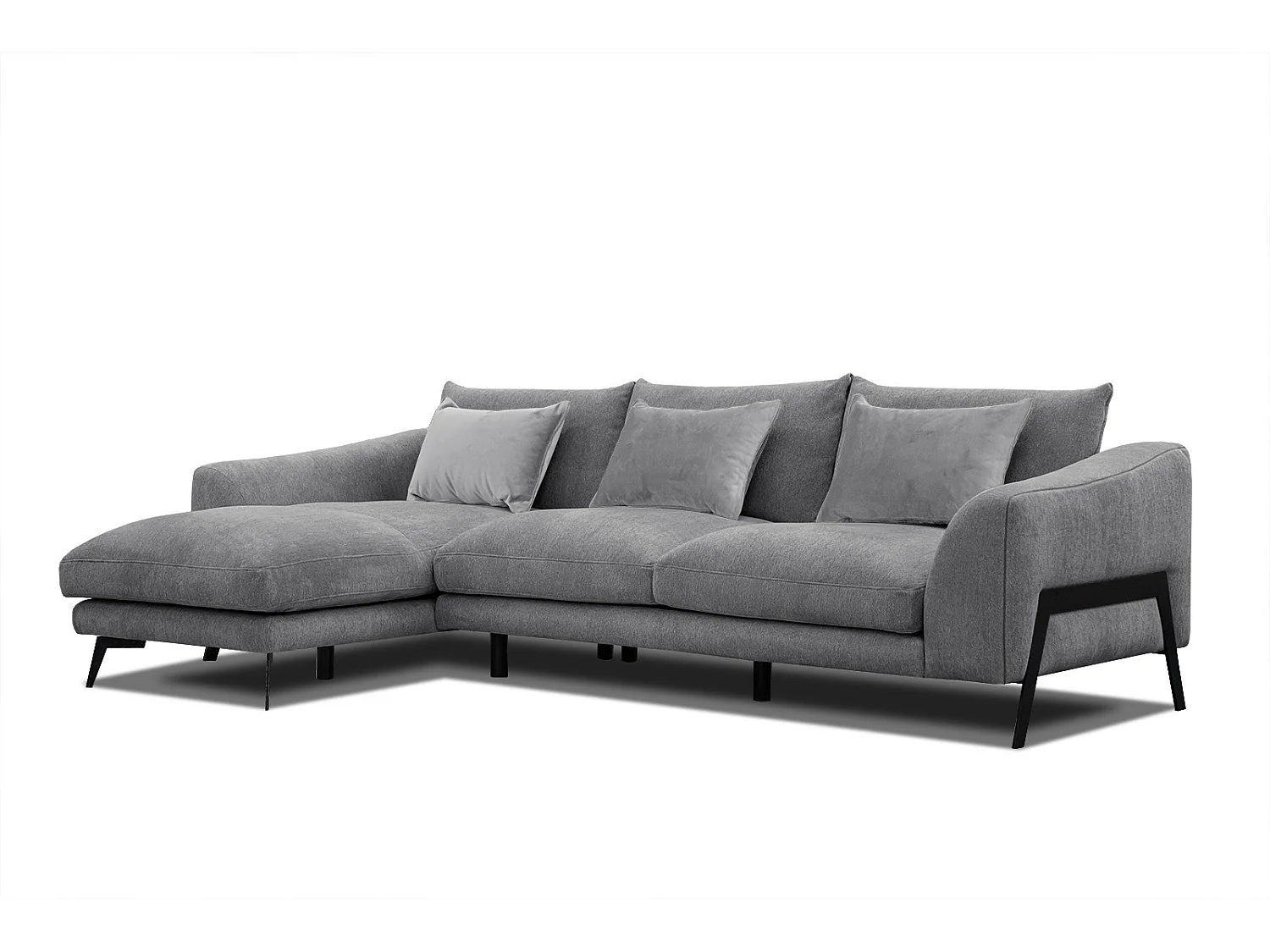 WINTER Ecksofa 4-Sitzer links, grau