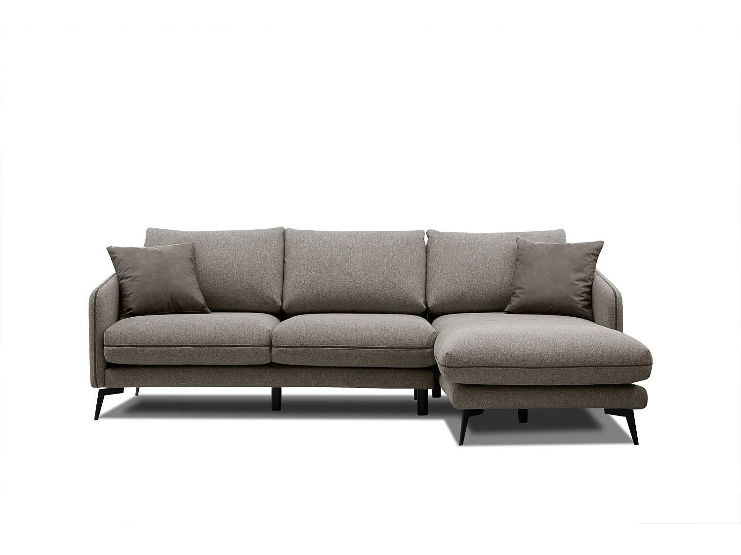 SOGEL Ecksofa 4-Sitzer rechts, taupe