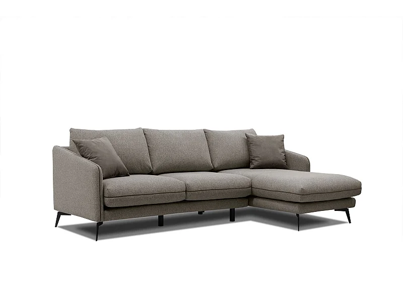 SOGEL Ecksofa 4-Sitzer rechts, taupe