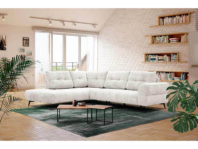 SALVINI Ecksofa 5-Sitzer links, ecru