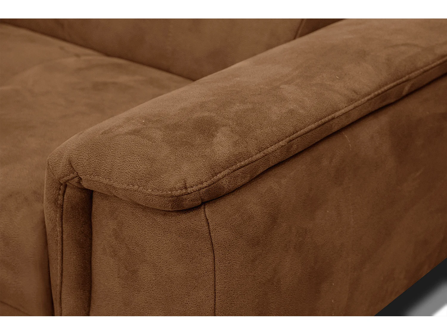 FIERO Ecksofa 4-Sitzer links mit verstellbare Kopfstützen, braun