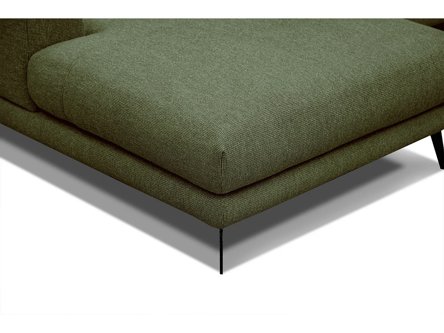 Canapé d'angle gauche 4 places tissu vert - ADRIA