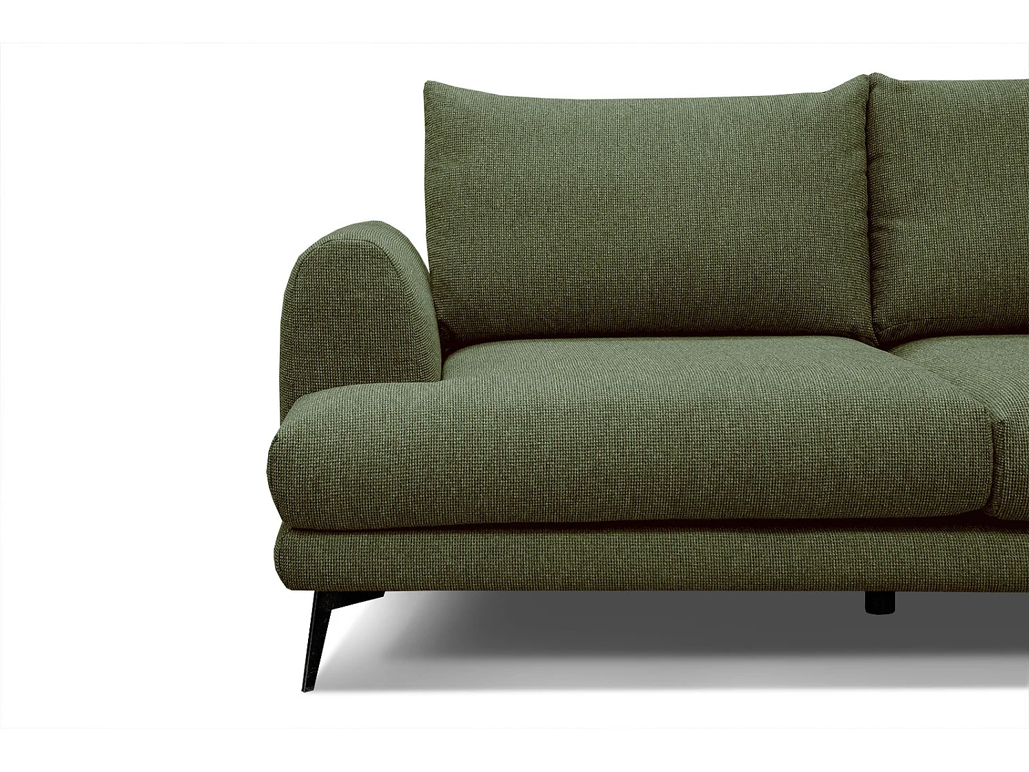 Canapé d'angle droit 4 places tissu vert - ADRIA