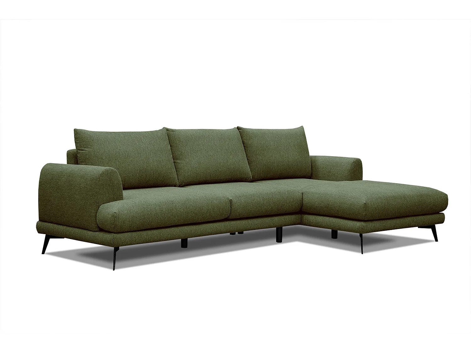 ADRIA Ecksofa 4-Sitzer rechts, olive