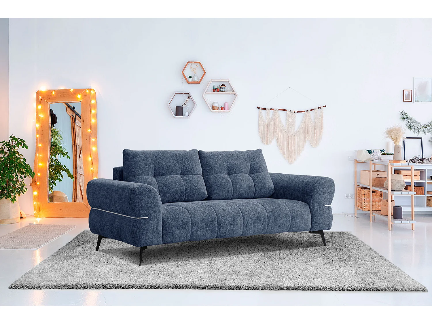 SALVINI Sofa 3-Sitzer, dunkelblau