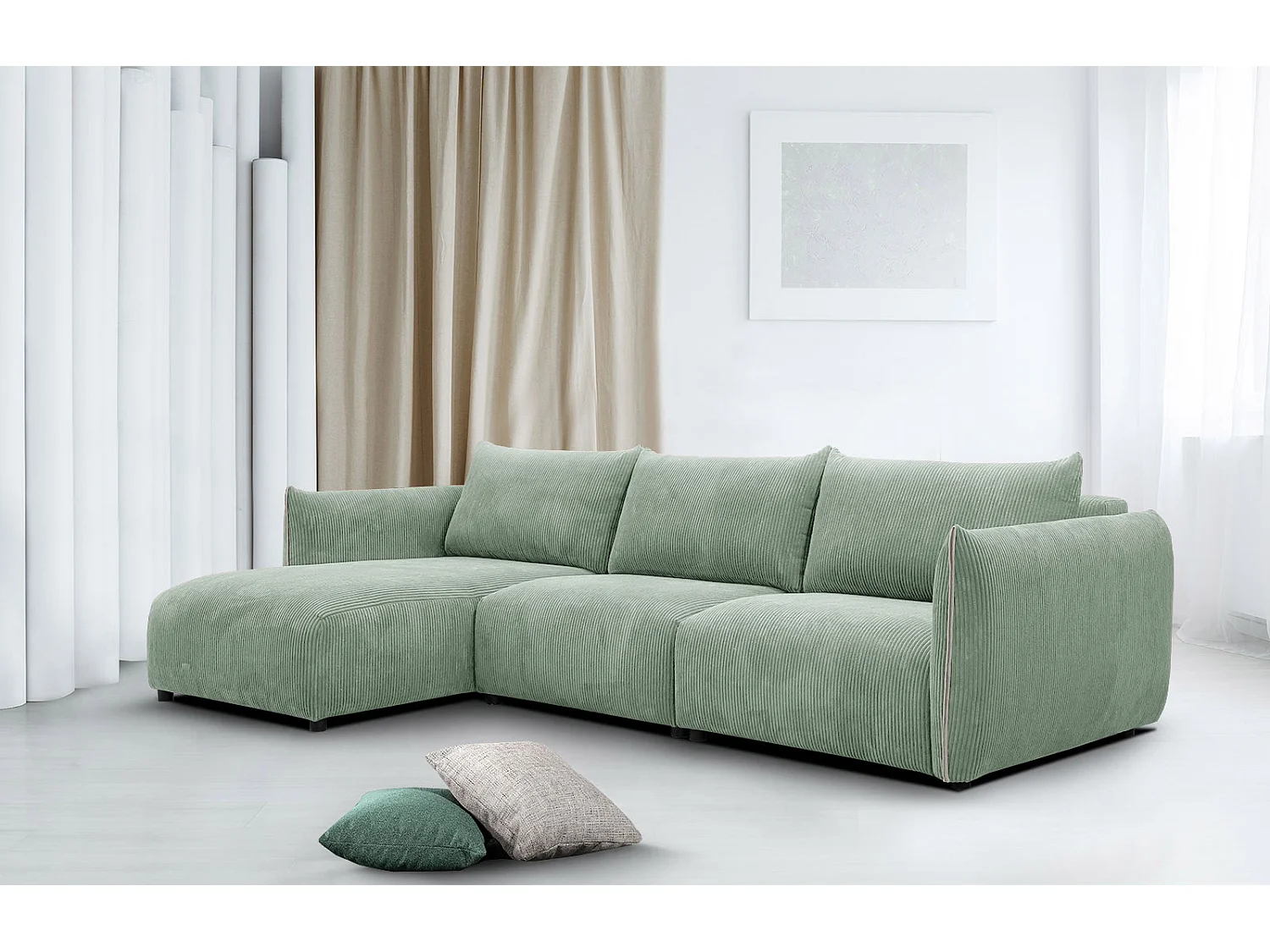 TAUER Ecksofa 5-Sitzer links, mint