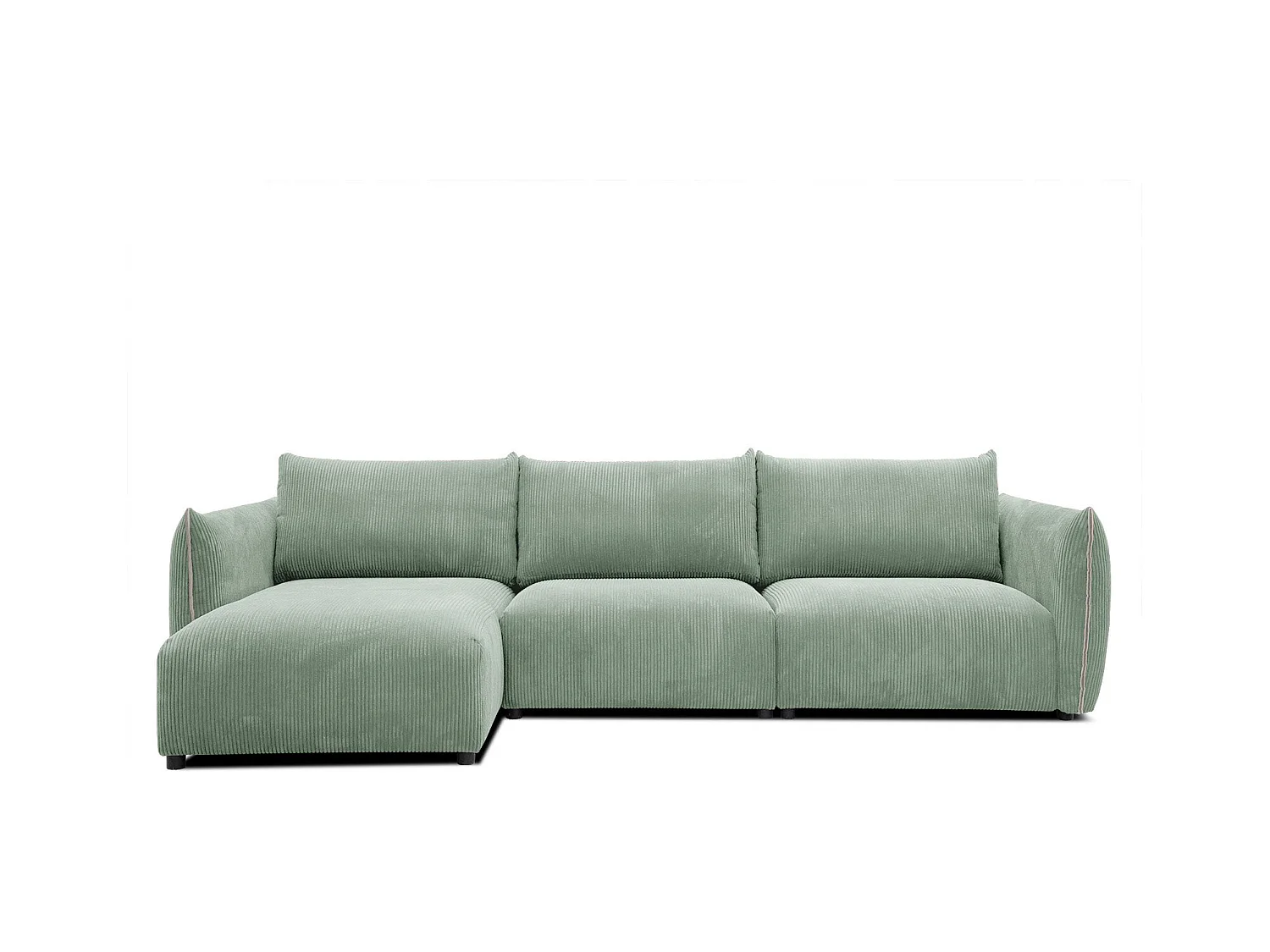 Canapé d'angle 4 places tissu vert menthe - TAUER