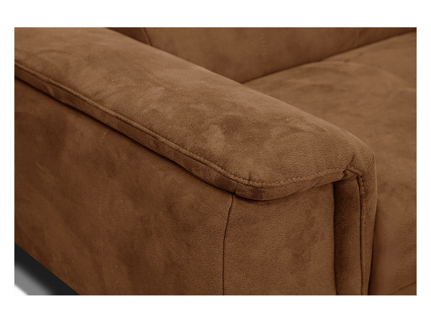 FIERO Ecksofa 4-Sitzer rechts mit verstellbare Kopfstützen, braun