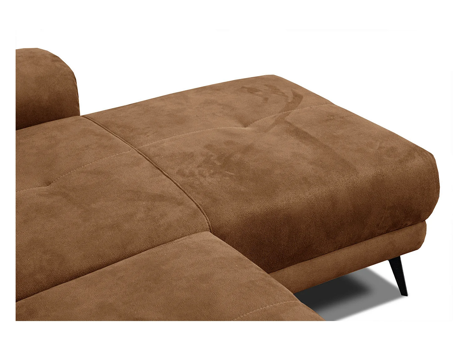 FIERO Ecksofa 4-Sitzer rechts mit verstellbare Kopfstützen, braun