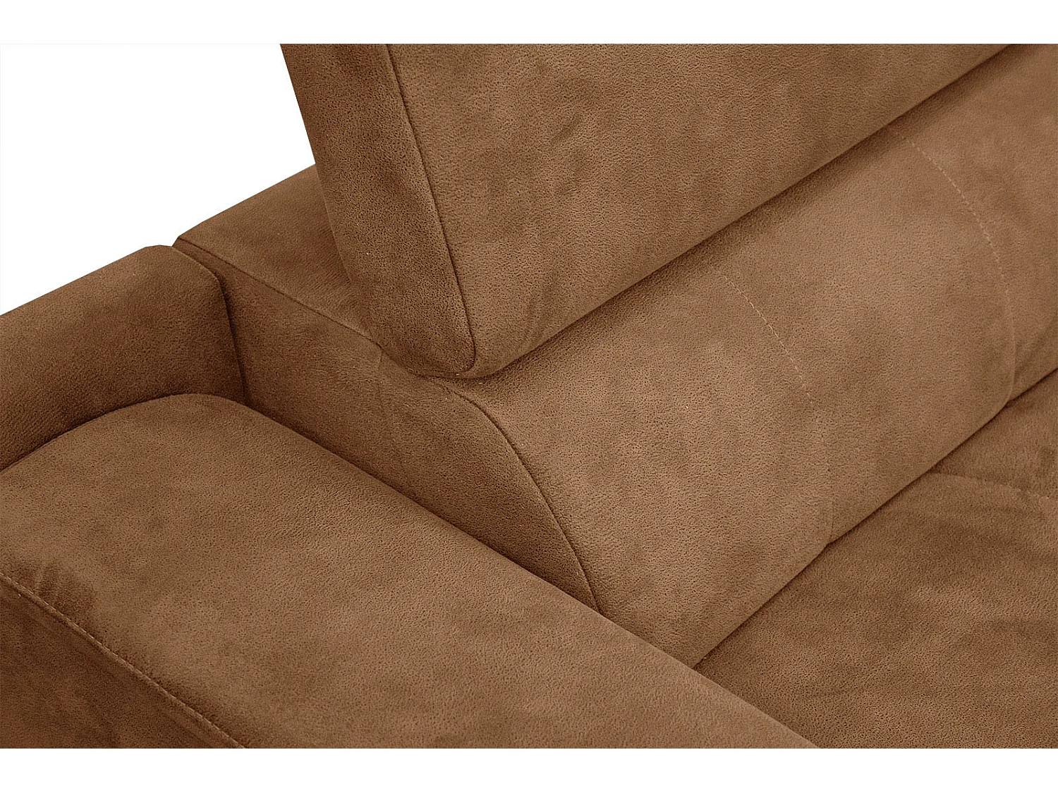 FIERO Ecksofa 4-Sitzer rechts mit verstellbare Kopfstützen, braun