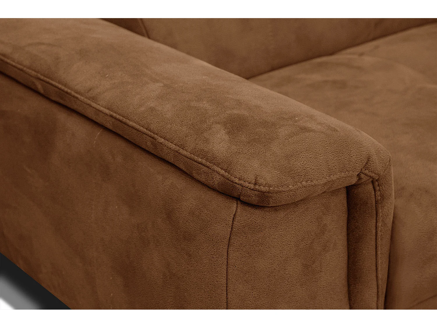 FIERO Ecksofa 4-Sitzer rechts mit verstellbare Kopfstützen, braun