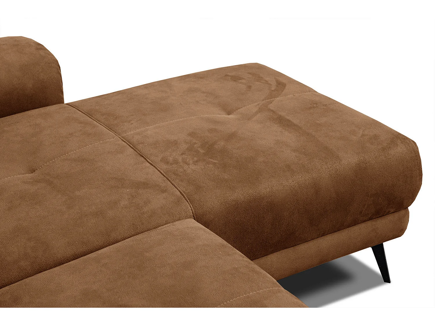 FIERO Ecksofa 4-Sitzer rechts mit verstellbare Kopfstützen, braun