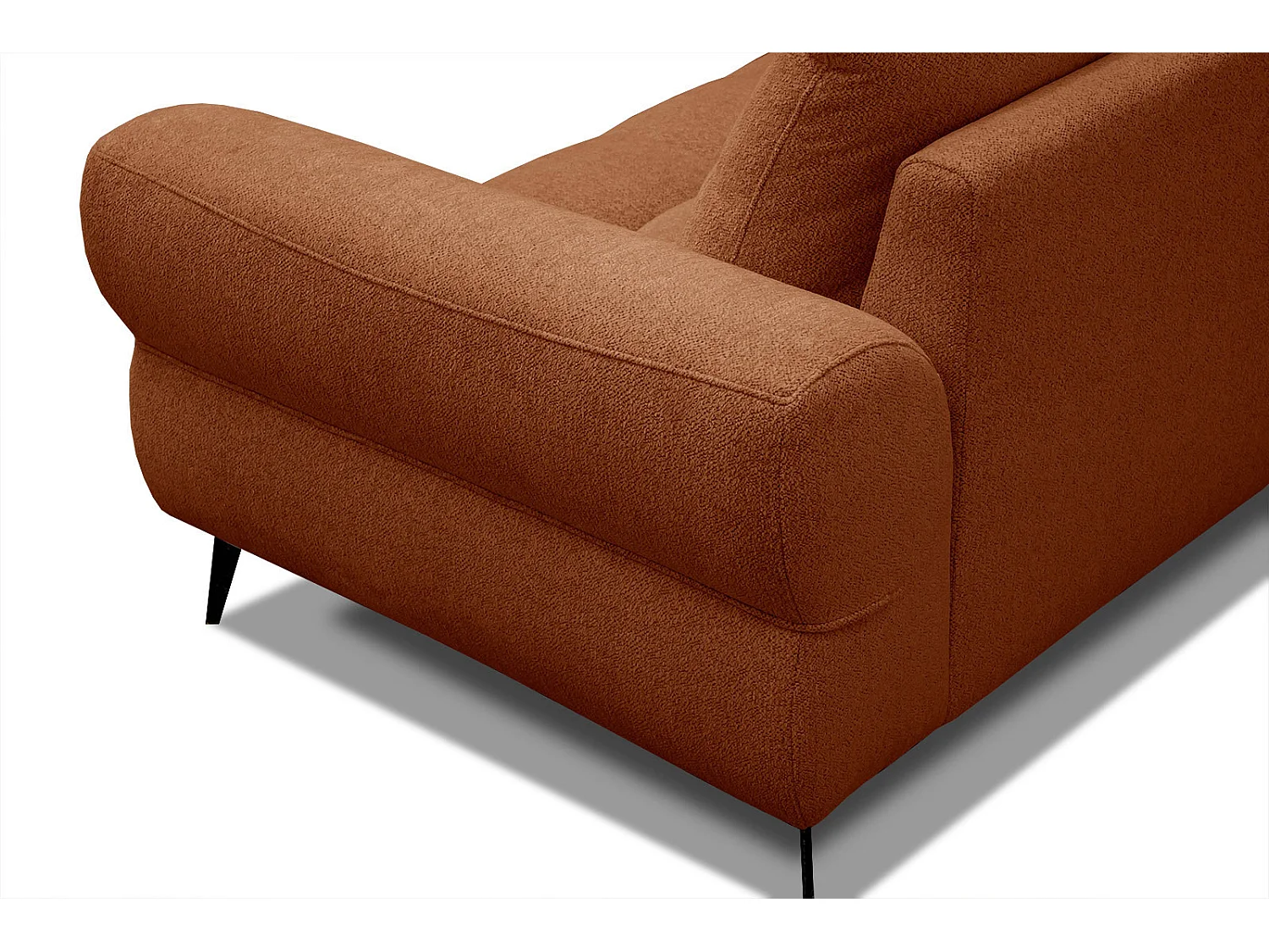 SALVINI Ecksofa 4-Sitzer links, dunkelorange