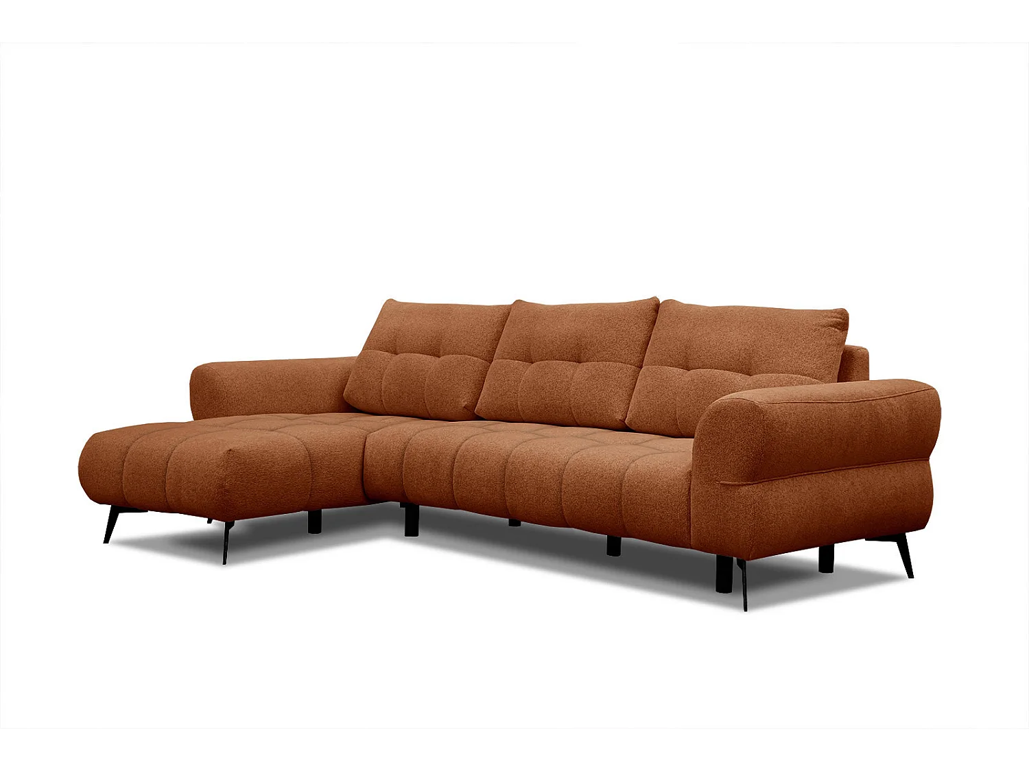 SALVINI Ecksofa 4-Sitzer links, dunkelorange