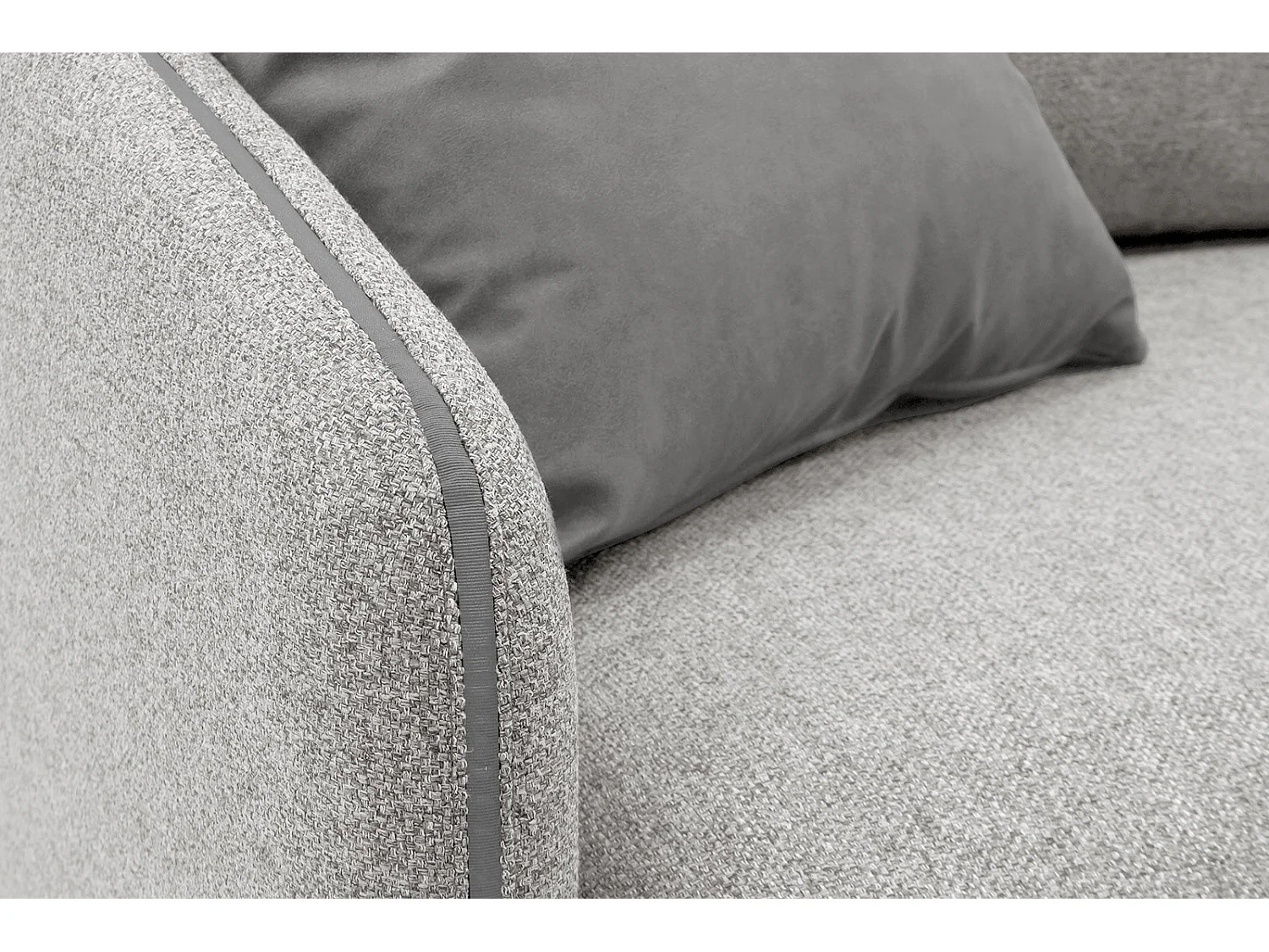 SOGEL Ecksofa 4-Sitzer rechts, hellgrau