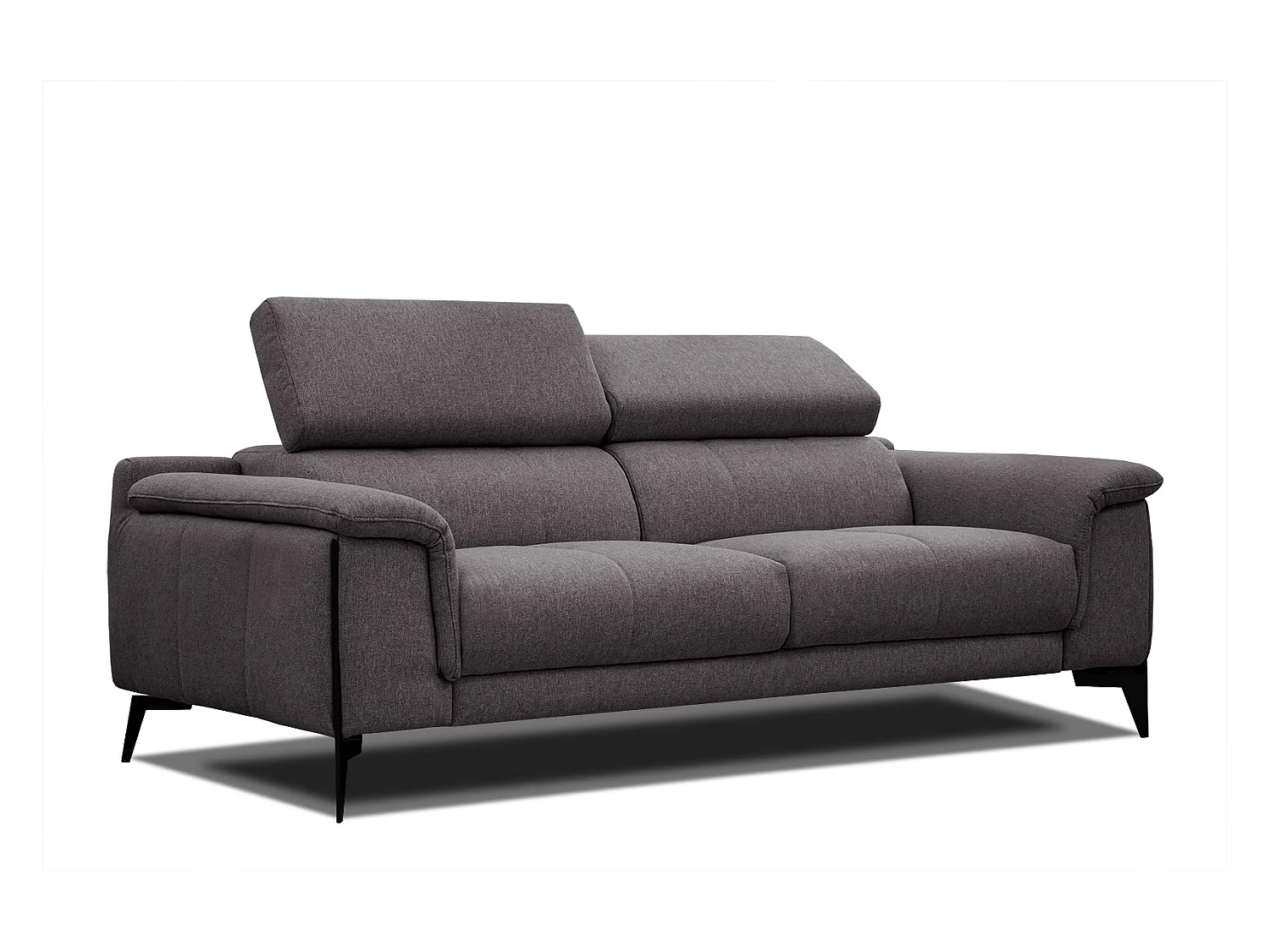 Canapé XXL droit 3 places tissu gris foncé MATERA