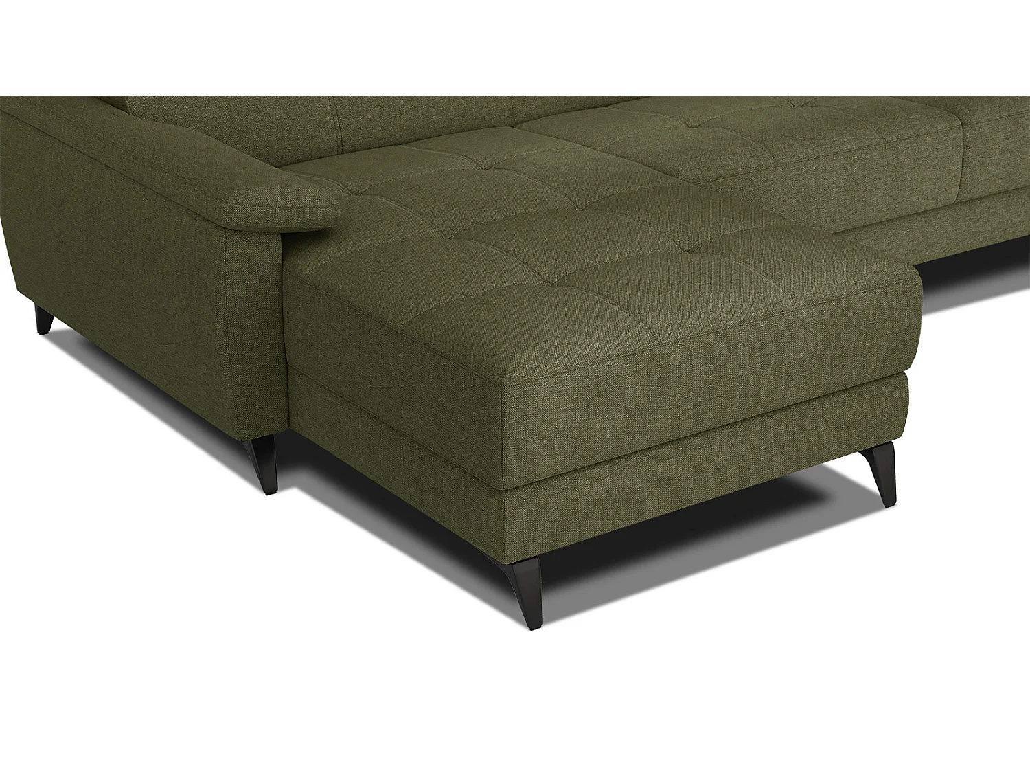 TAUNUS Ecksofa 4-Sitzer links mit verstellbare Kopfstützen, grün