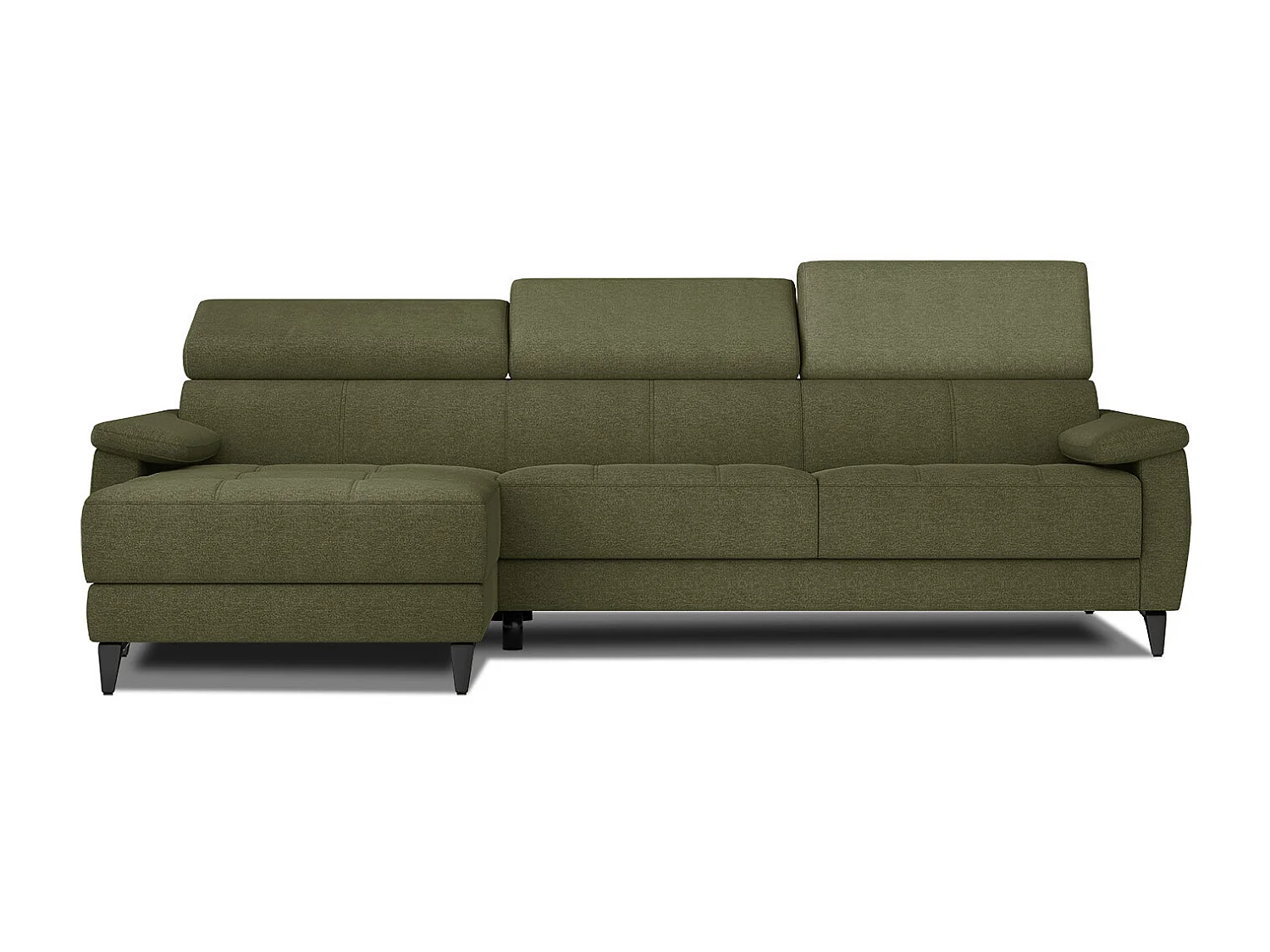 TAUNUS Ecksofa 4-Sitzer links mit verstellbare Kopfstützen, grün