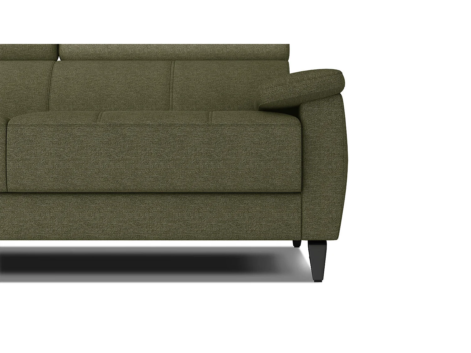 TAUNUS Ecksofa 4-Sitzer links mit verstellbare Kopfstützen, grün