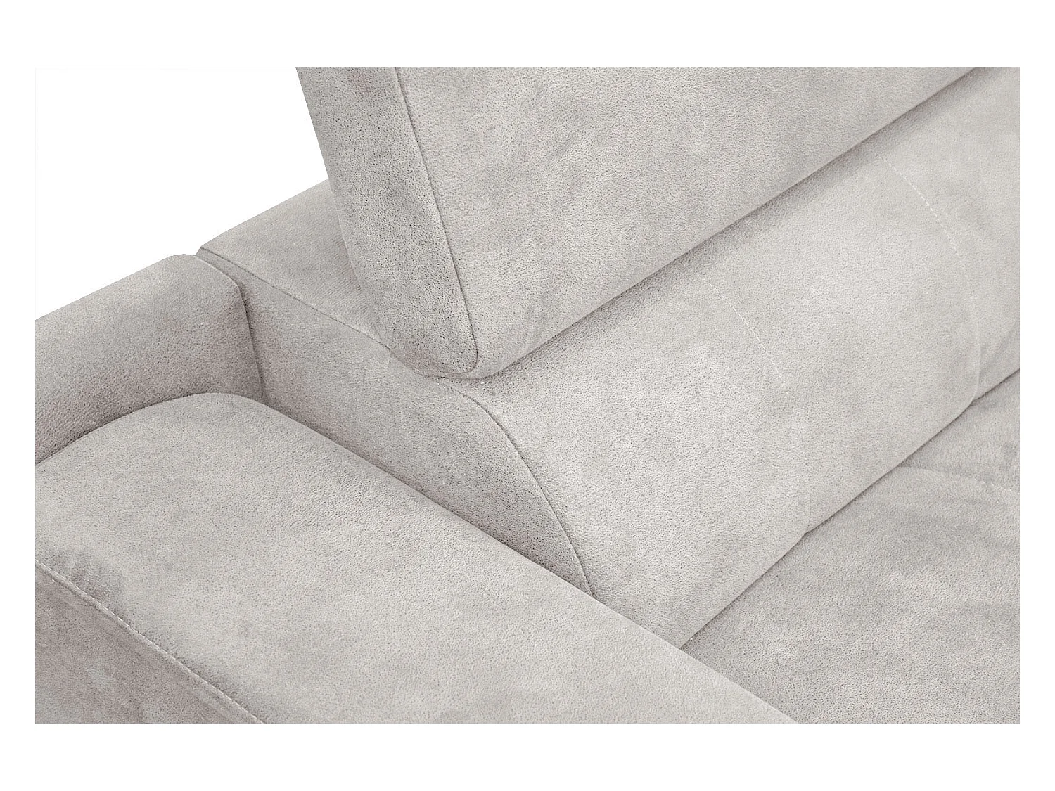 FIERO Ecksofa 4-Sitzer rechts mit verstellbare Kopfstützen, ecru