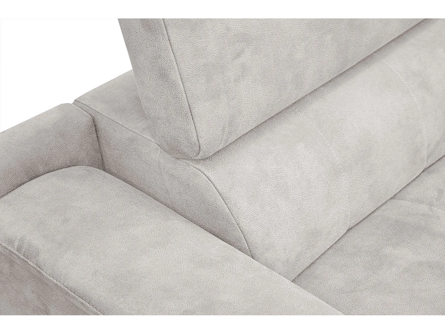 FIERO Ecksofa 4-Sitzer rechts mit verstellbare Kopfstützen, ecru