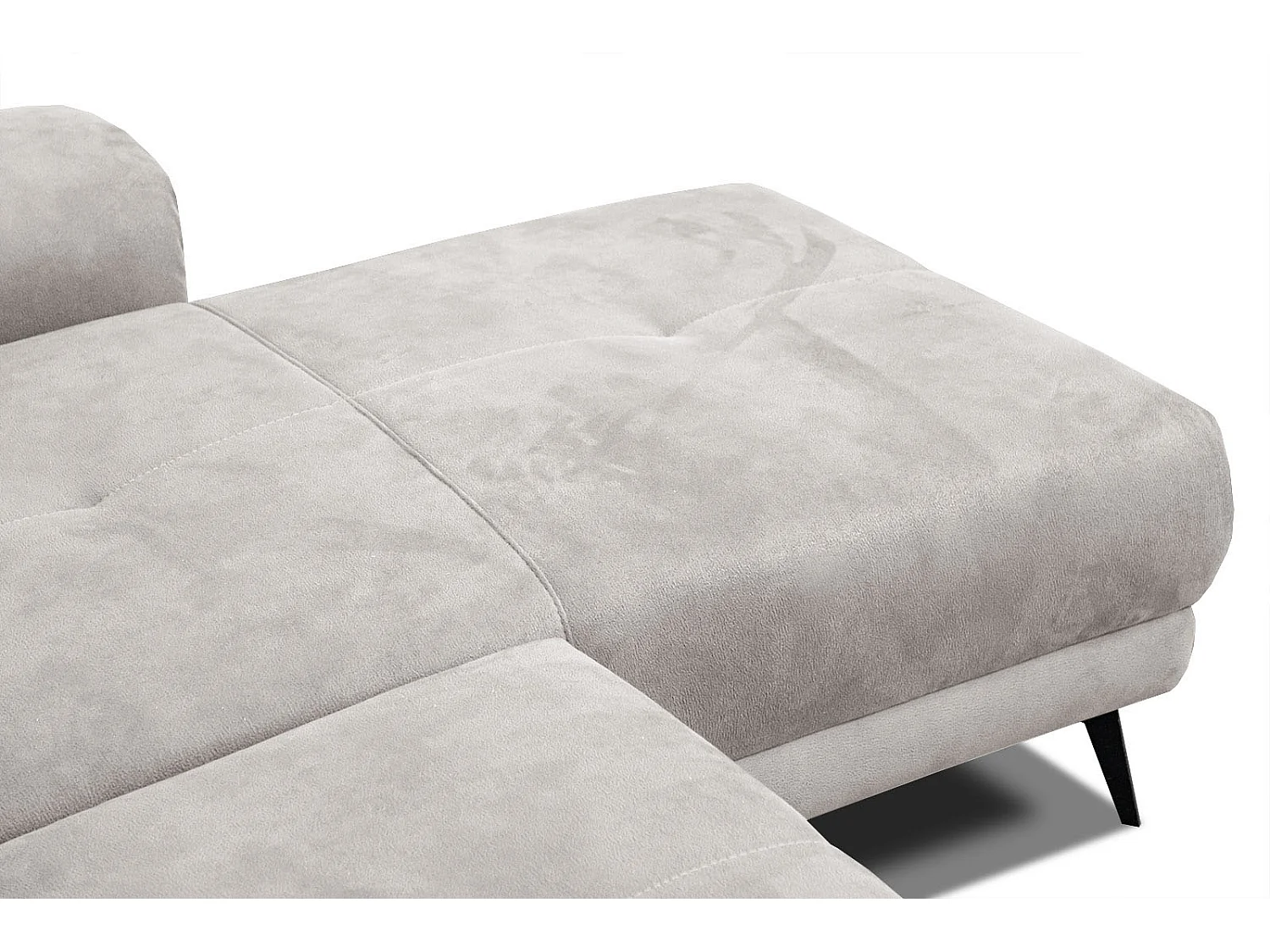 FIERO Ecksofa 4-Sitzer rechts mit verstellbare Kopfstützen, ecru