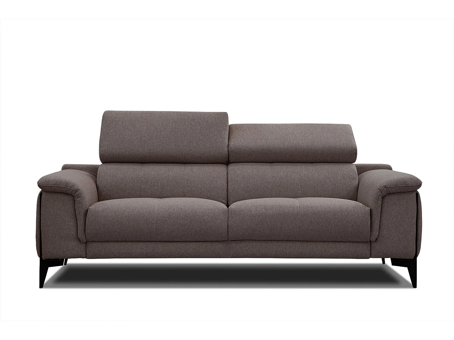 MATERA Sofa 3-Sitzer mit verstellbare Kopfstützen, dunkelbraun