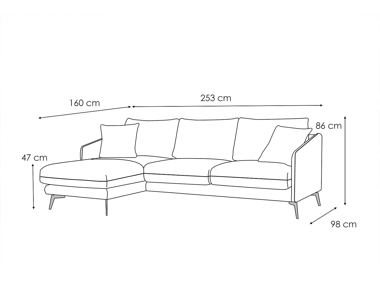 SOGEL Ecksofa 4-Sitzer links, minzegrün