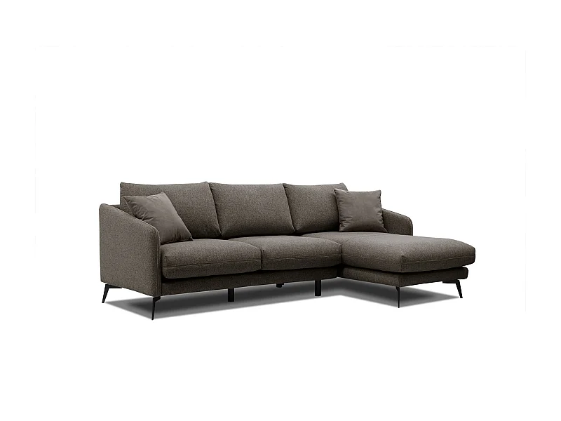 SOGEL Ecksofa 4-Sitzer rechts, dunkelbraun