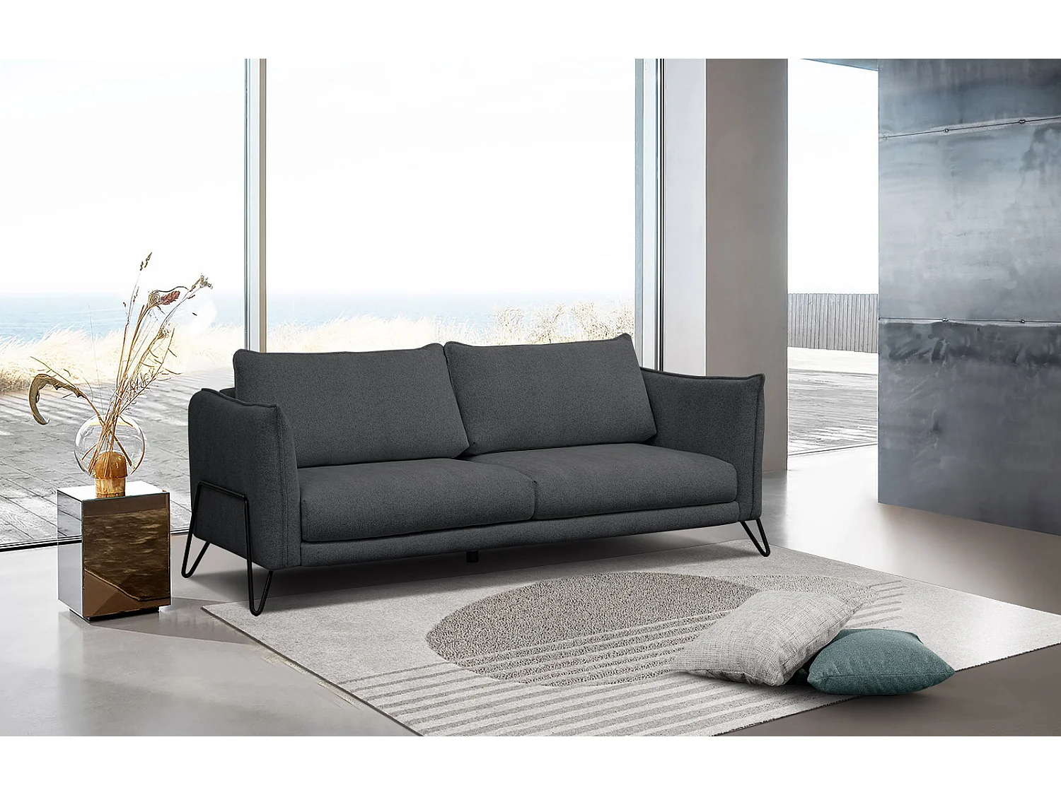 HOSTEN Sofa 3-Sitzer, graphit
