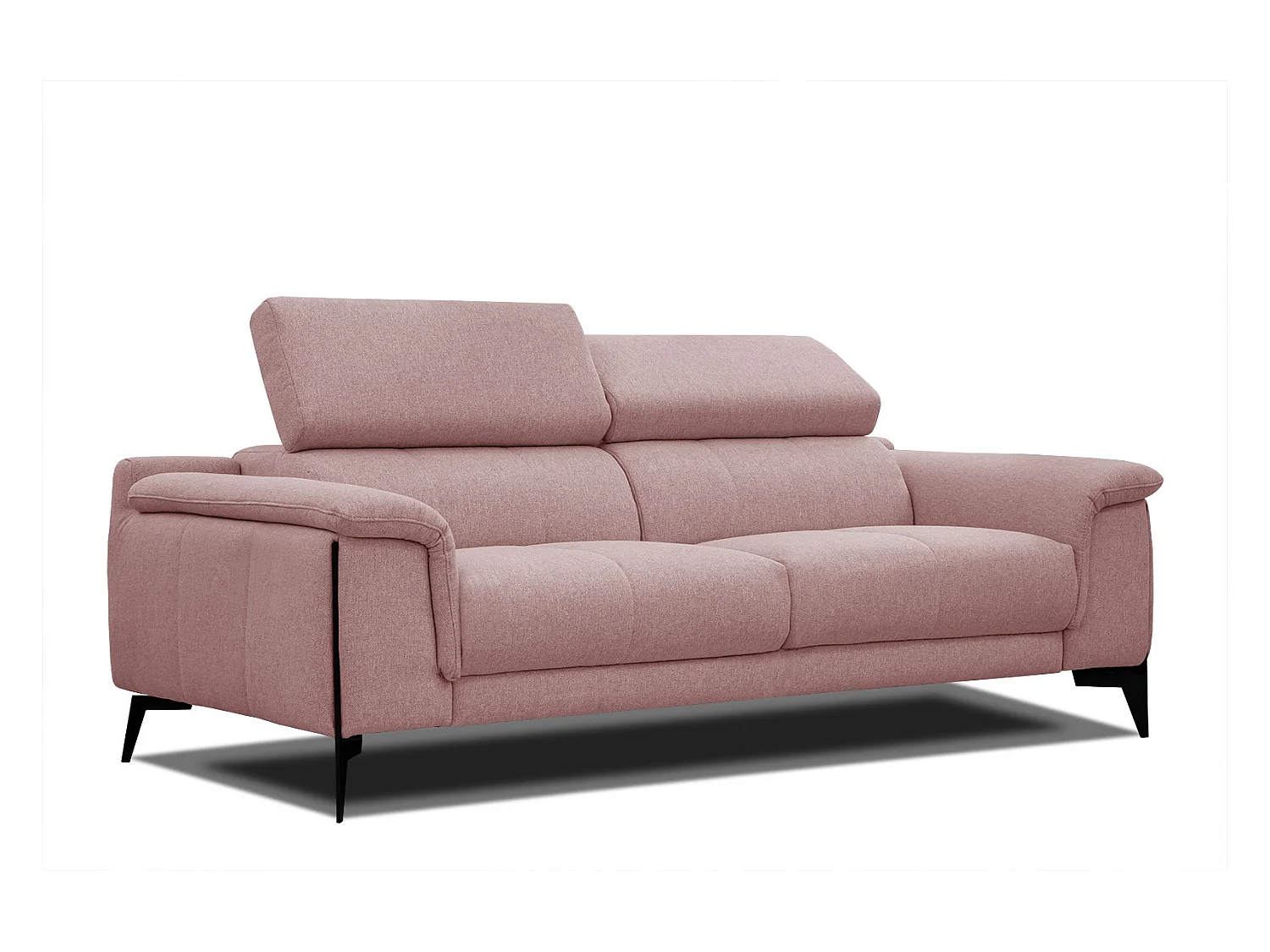 Canapé XXL droit 3 places tissu rouge clair MATERA