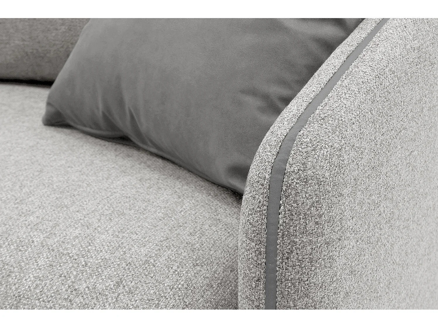 SOGEL Ecksofa 4-Sitzer links, hellgrau